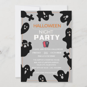 Una noche espeluznante con fantasmas - Invitación 