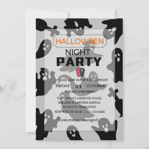 Una noche espeluznante con fantasmas - Invitación 