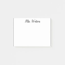 una nota de agregar nombre de profesor simple bord