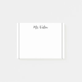 una nota de agregar nombre de profesor simple bord