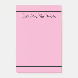 una nota de agregar nombre de profesor simple bord