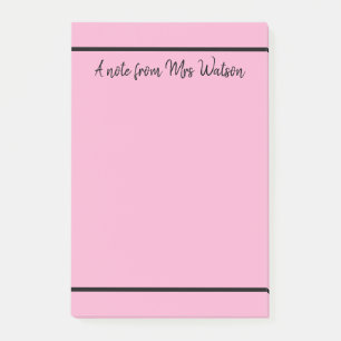 una nota de agregar nombre de profesor simple bord