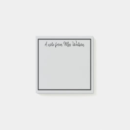 una nota de agregar nombre de profesor simple bord