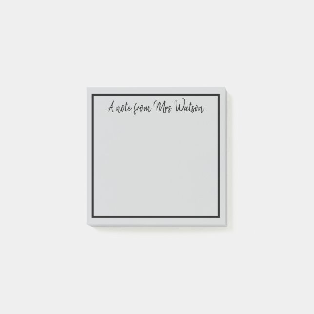 una nota de agregar nombre de profesor simple bord (Anverso)