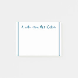 una nota de agregar nombre de profesor simple bord