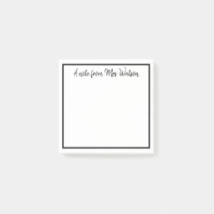 una nota de agregar nombre de profesor simple bord