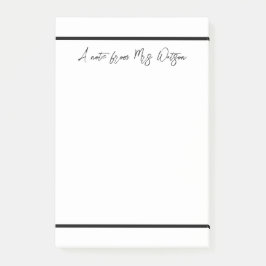 una nota de agregar nombre de profesor simple bord