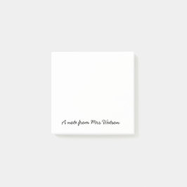 una nota de agregar nombre de profesor simple bord