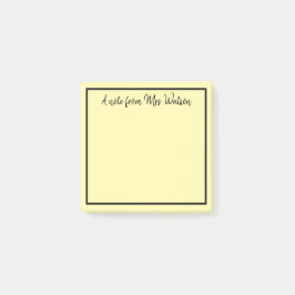 una nota de agregar nombre de profesor simple bord