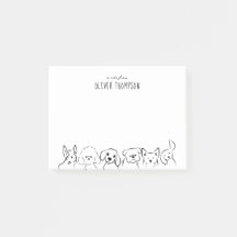 Una nota de Cute Dog Animal Sketch Post-it Notes