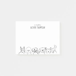 Una nota de Cute Dog Animal Sketch Post-it Notes