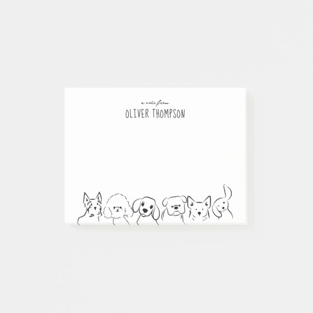 Una nota de Cute Dog Animal Sketch Post-it Notes (Anverso)