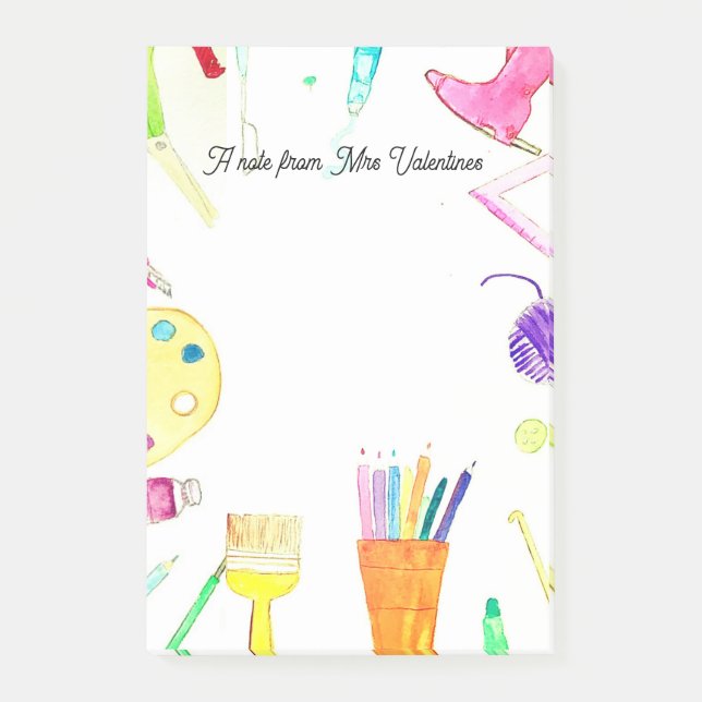 Una nota de la acuarela de la escuela de Pencils (Anverso)