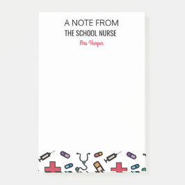 Una nota de la diversión personalizada enfermera