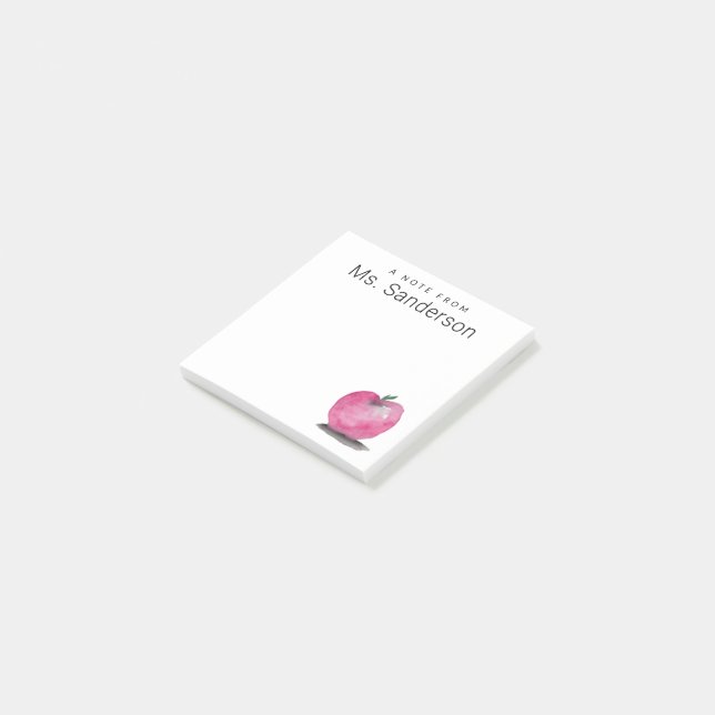 Una nota de la manzana acuarela del nombre del pro (En perspectiva)