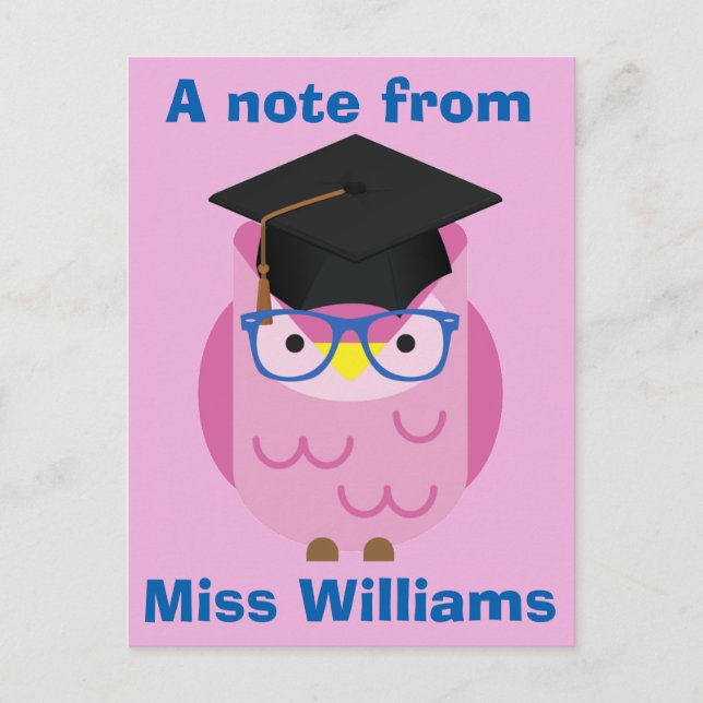 Una nota de la postal del profesor de púrpura (Anverso)