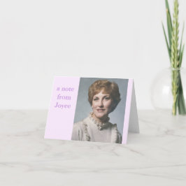 Una nota de la tarjeta de nota de Joyce…