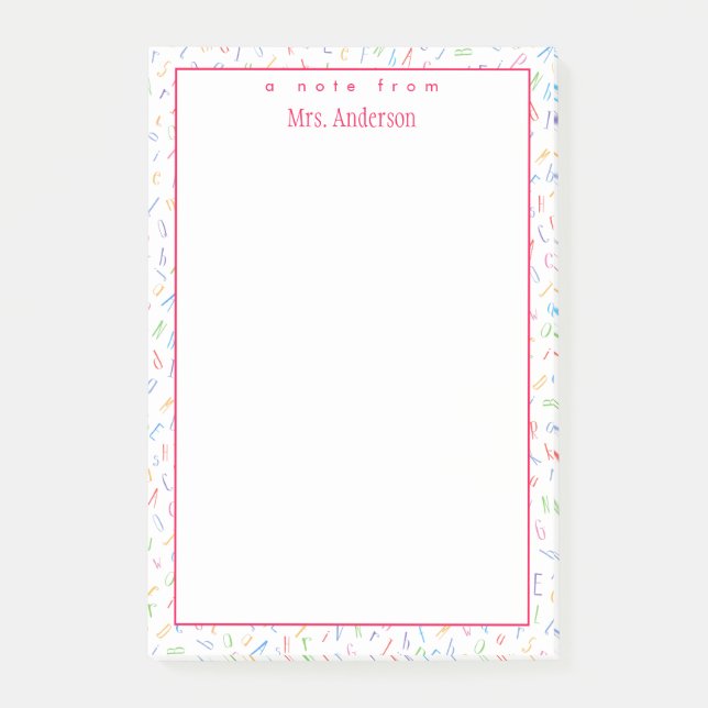 Una nota de - Nombre del profesor Personalizado -  (Anverso)