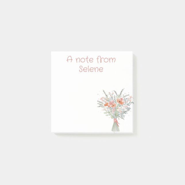 Una nota de Personalizado Floral Post-it Notes (Anverso)
