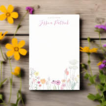 Una nota de Personalized Wildflowers Sticky Notes