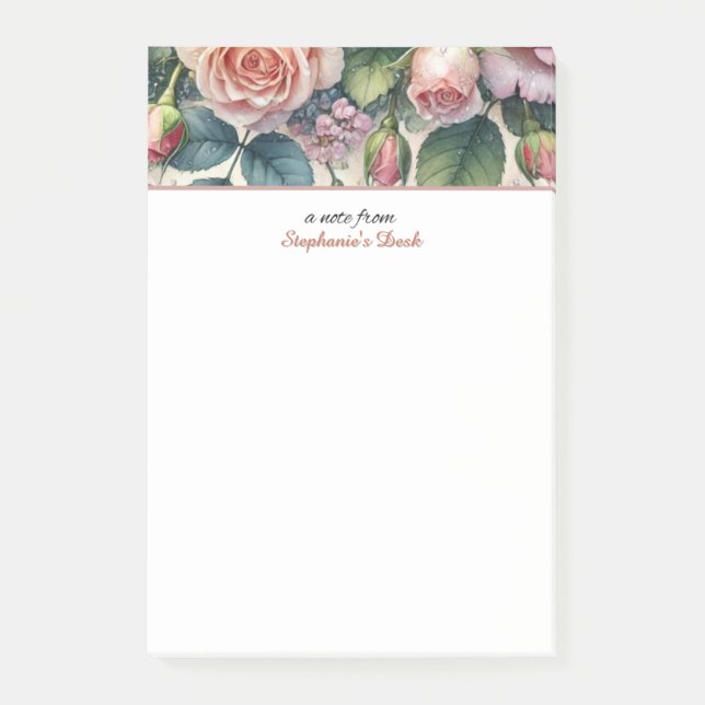 Una nota de rosas de escritorio personalizadas Blo (Anverso)