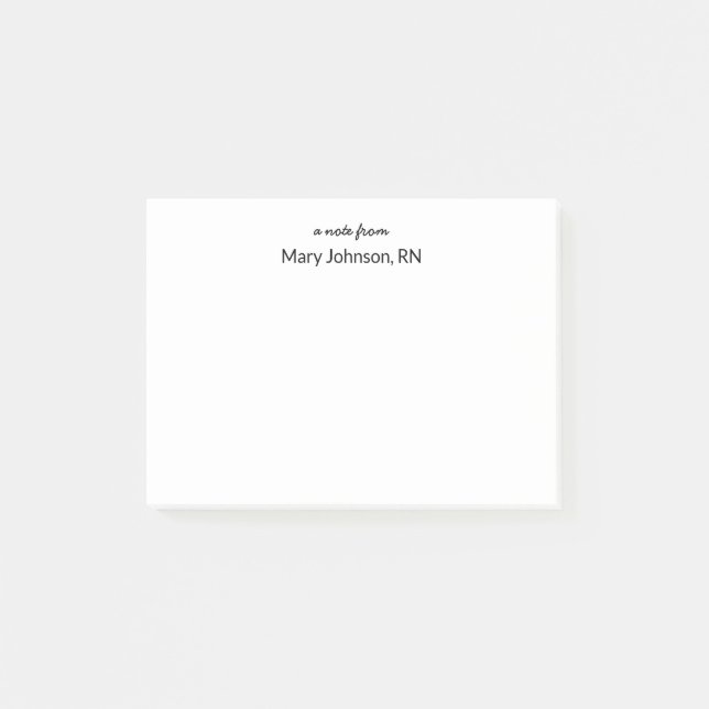 Una nota de script con plantilla de nombre de enfe (Anverso)