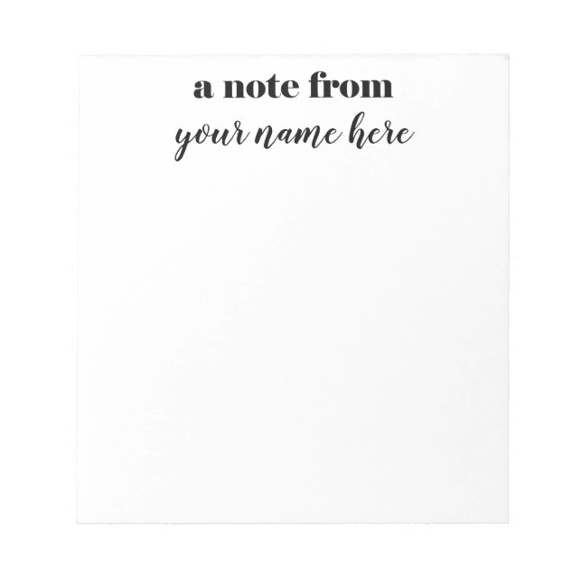 Una Nota Del Bloc De Notas Personalizado (Frente)