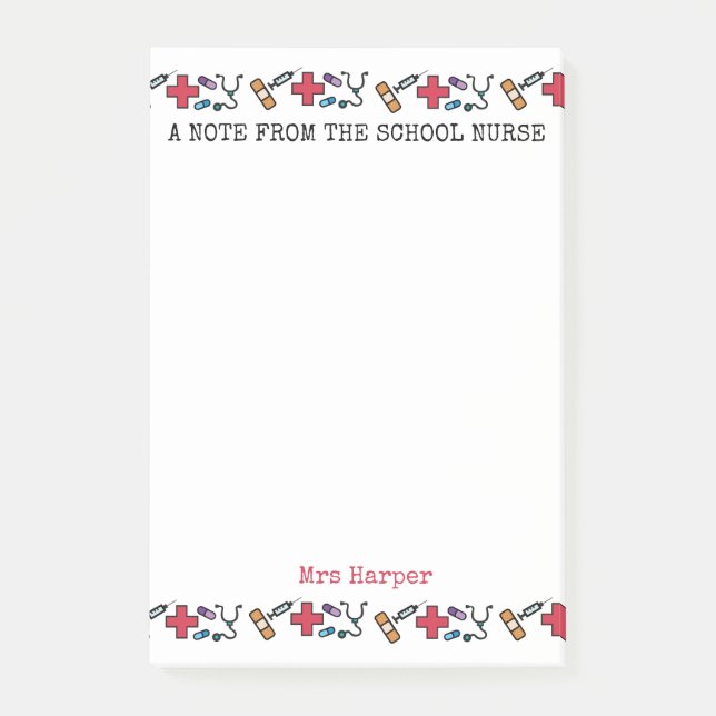 Una nota del lindo personalizada enfermera de la (Anverso)