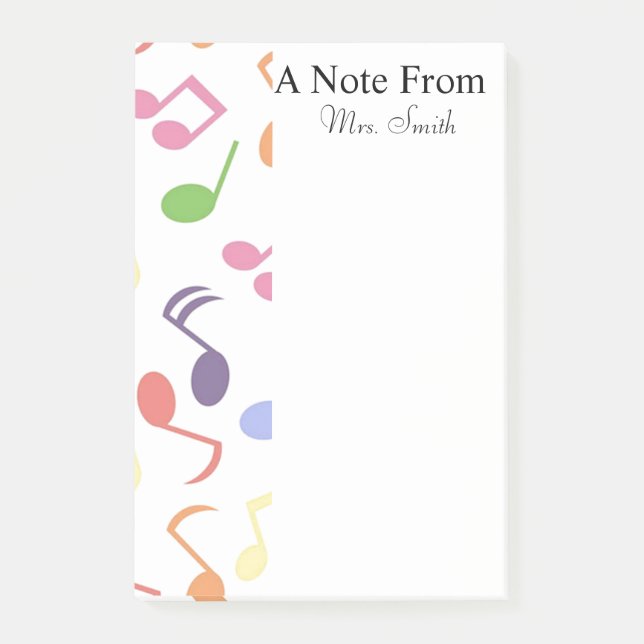 Una Nota Del Músico De Colorido Music Note (Anverso)