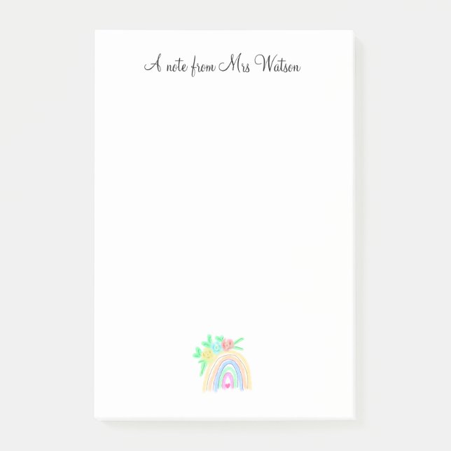 una nota del nombre del profesor simple arco iris  (Anverso)