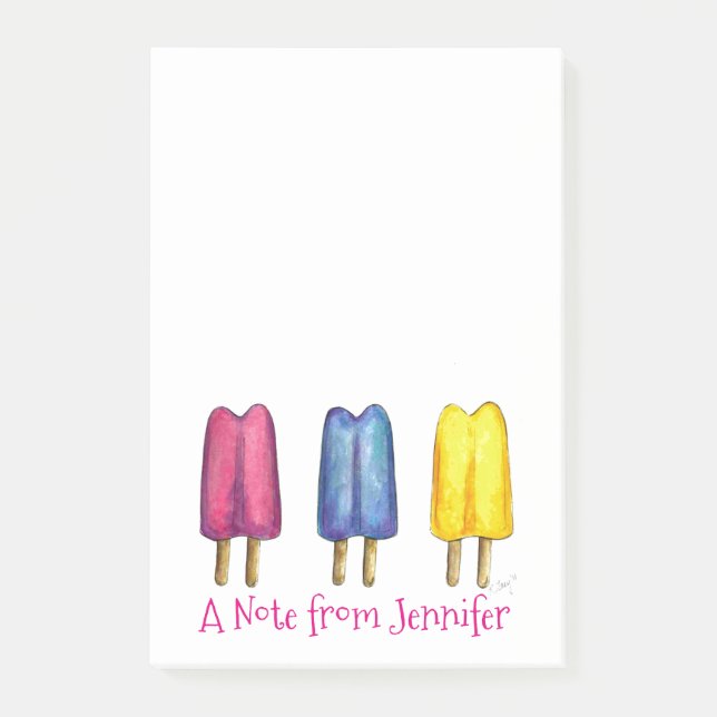 Una Nota Del Post Personalizado De Popsicle Twin P (Anverso)
