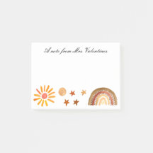 Una nota del profesor Boho Bohemian Watercolor