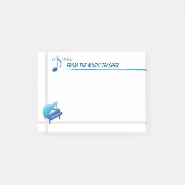 Una nota del profesor de música (notas pegajosas) (Anverso)