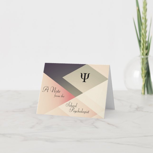 Una nota del psicólogo escolar (tarjetas de nota) (Anverso)