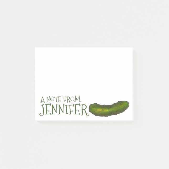 Una Nota Del Verde Personalizado Kosher Dill Pickl (Anverso)