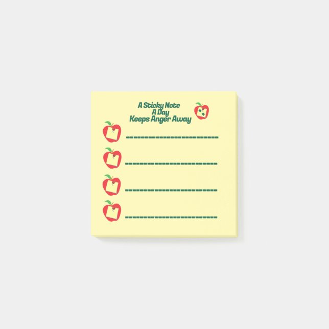 Una nota pegajosa un día mantiene la ira fuera (Anverso)