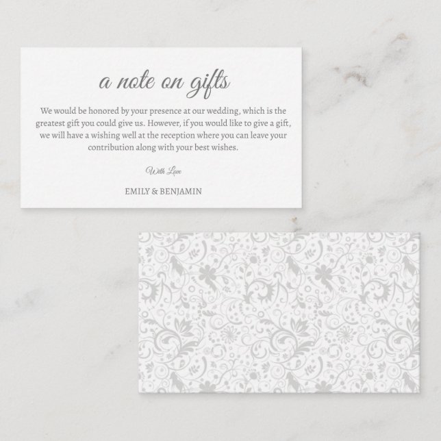 Una Nota Sobre La Tarjeta De Alojamiento Boda De R (Anverso / Reverso)