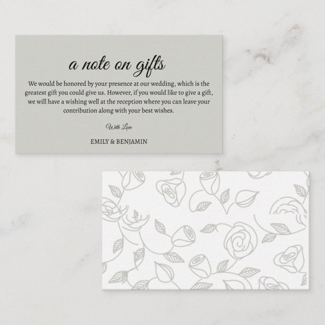 Una Nota Sobre La Tarjeta De Alojamiento Boda De R (Anverso / Reverso)