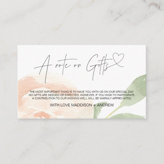 Una nota sobre los regalos Floral Wire Buena Tarje (Anverso)