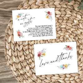 Una nota sobre los regalos pintados Boda de flores