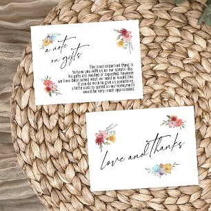 Una nota sobre los regalos pintados Boda de flores