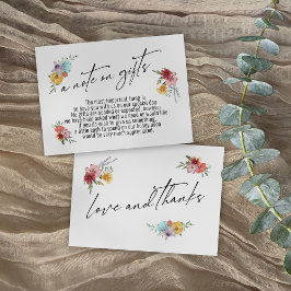 Una nota sobre los regalos pintados Boda de flores