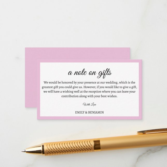 Una nota sobre los regalos que los Bodas modernos  (Anverso/Reverso In Situ)