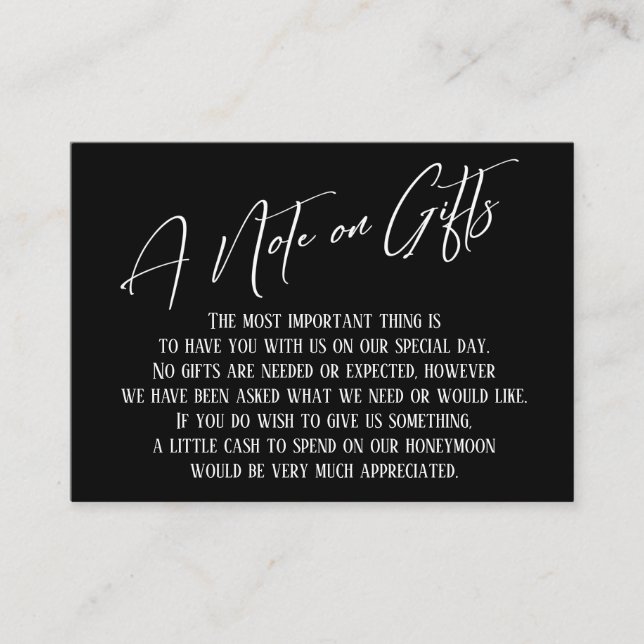 Una nota sobre los regalos y la escritura a mano m (Anverso)