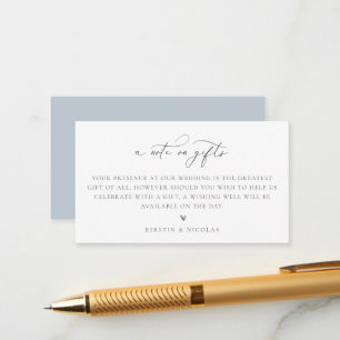 Una nota sobre regalos Boda Dusty Blue