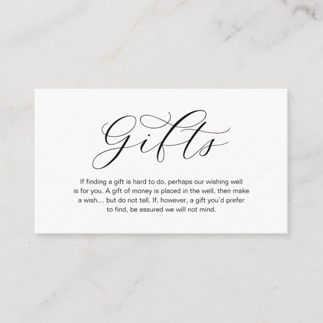 Una Nota Sobre Regalos De Boda, Hermosa Elegancia  (Anverso)