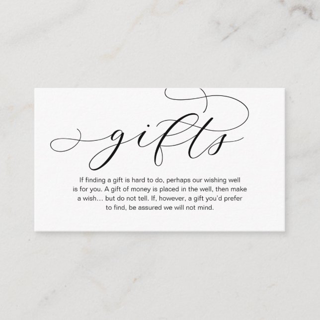 Una Nota Sobre Regalos De Boda, Hermosa Elegancia  (Anverso)