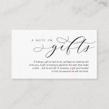 Una Nota Sobre Regalos De Boda, Hermosa Elegancia
