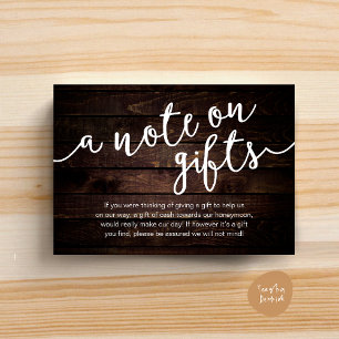 Una nota sobre regalos, dinero para el fondo de lu