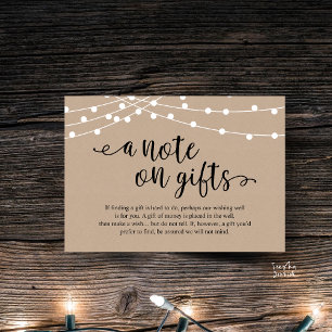 Una nota sobre regalos Luces de cuerda rústicas pa